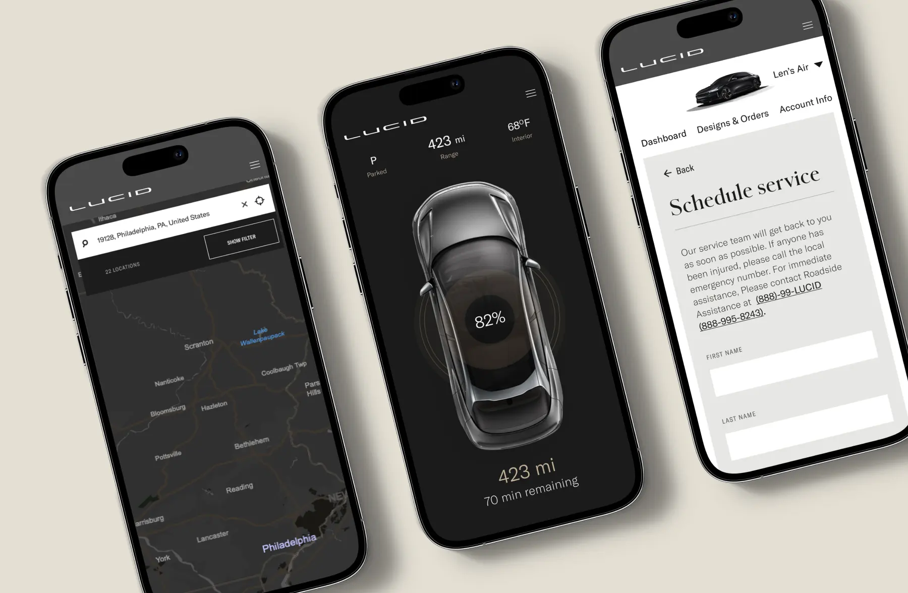 Lucid Motors feature showcase highlighting innovative technology