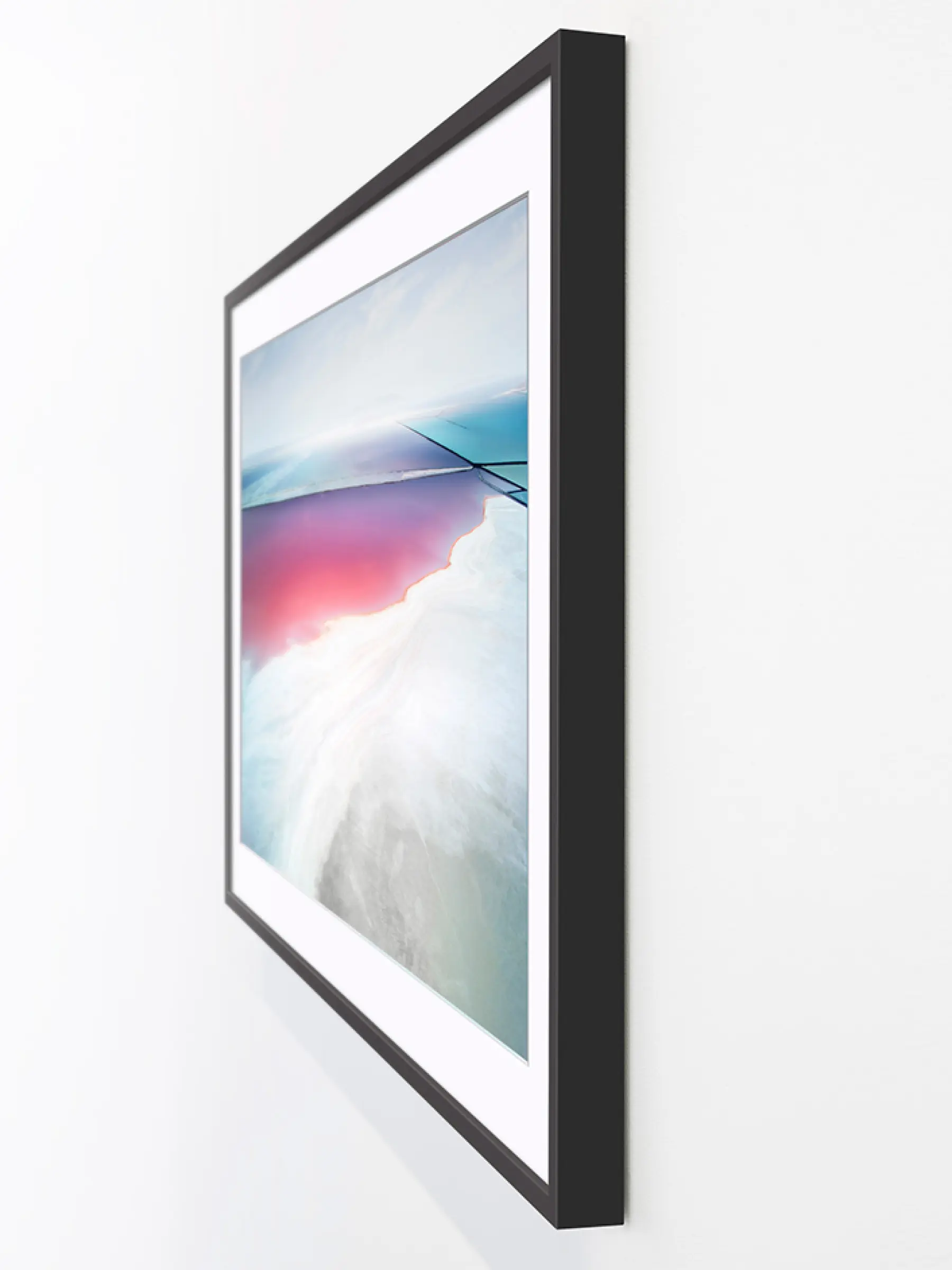 Samsung Frame TV in ArtMode displaying curated artwork as part of home interior