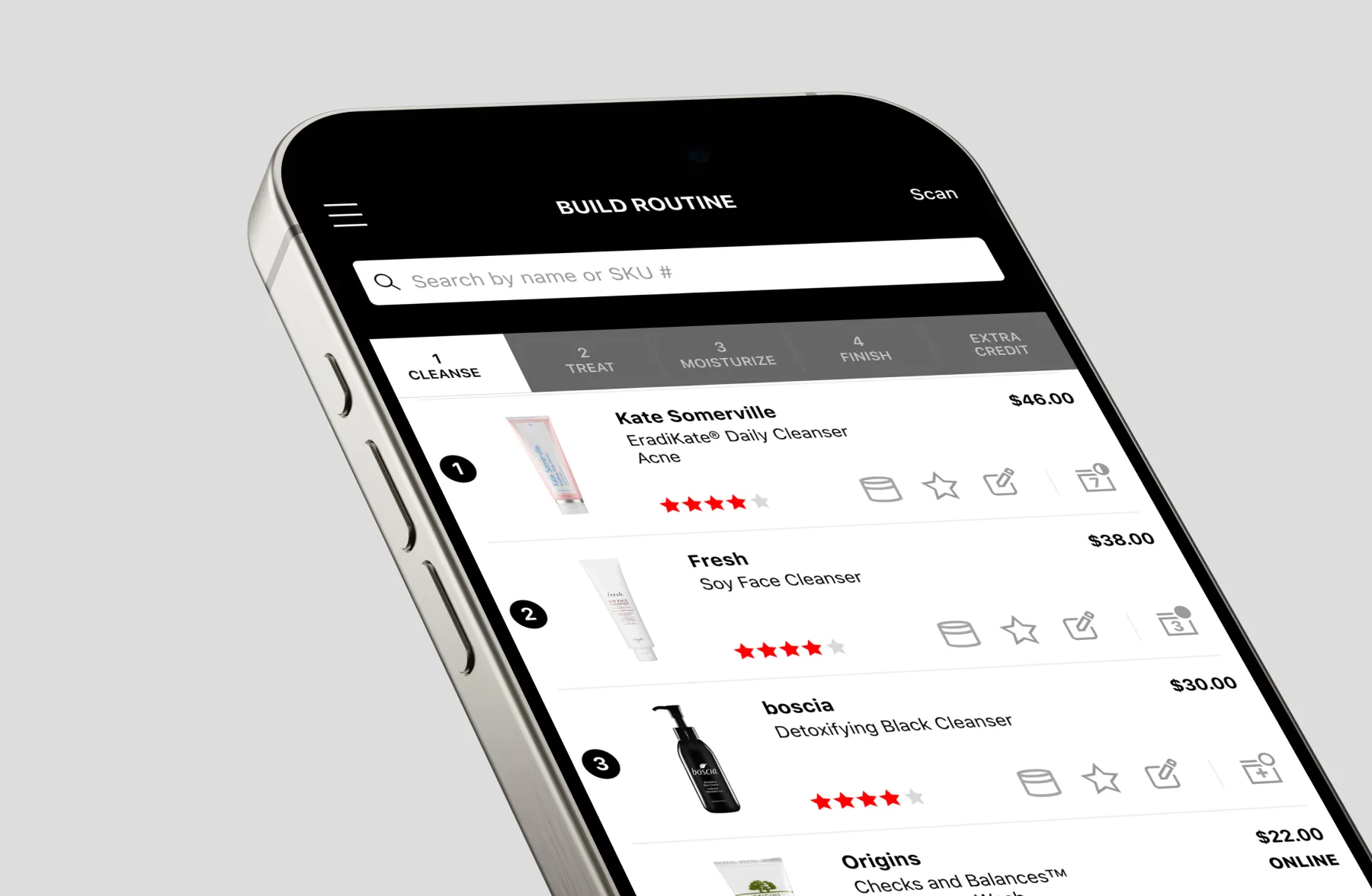 Sephora makeup artist app showing customer profile and consultation features