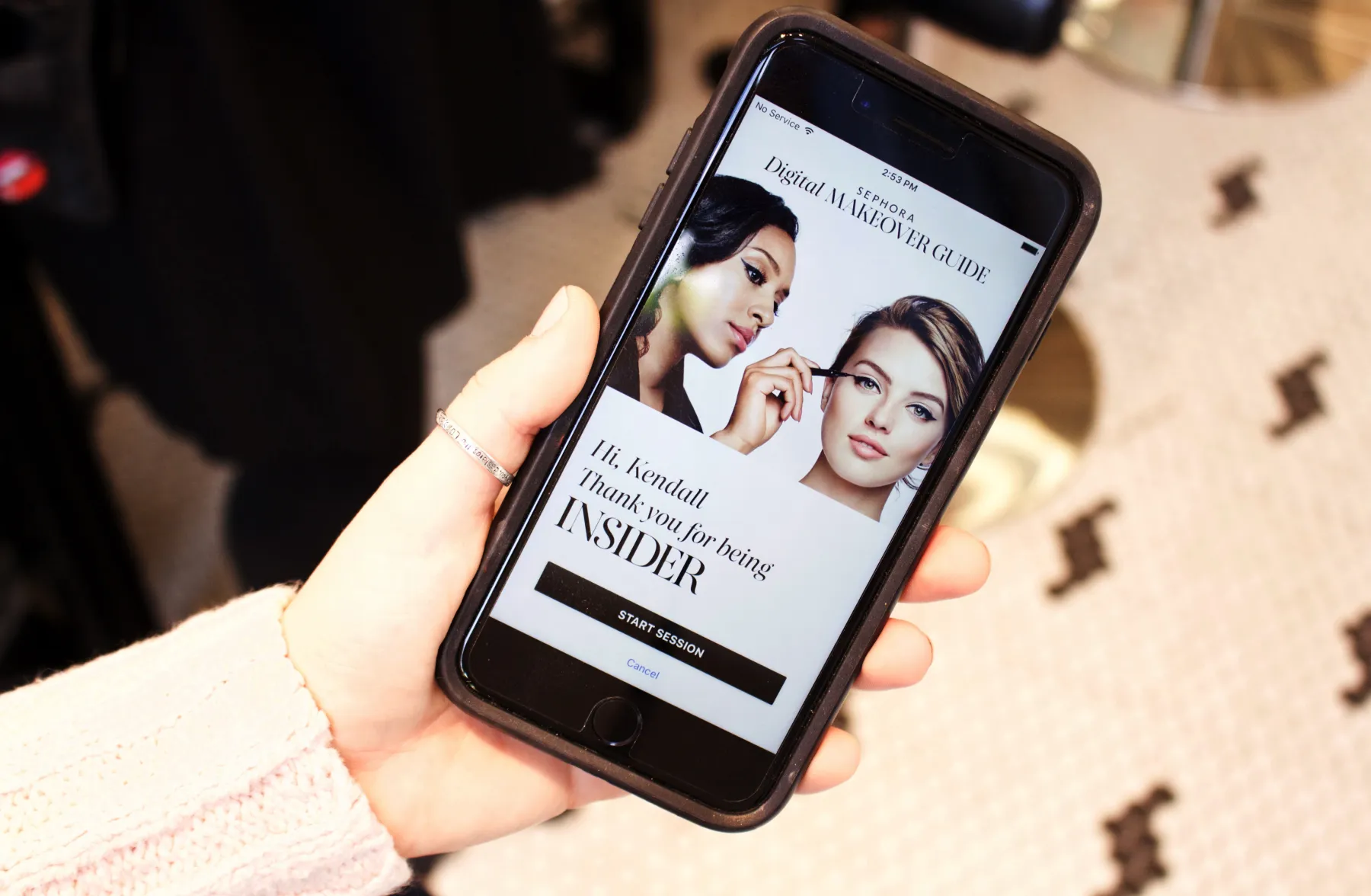 Sephora Virtual Artist interface displaying personalized product recommendations