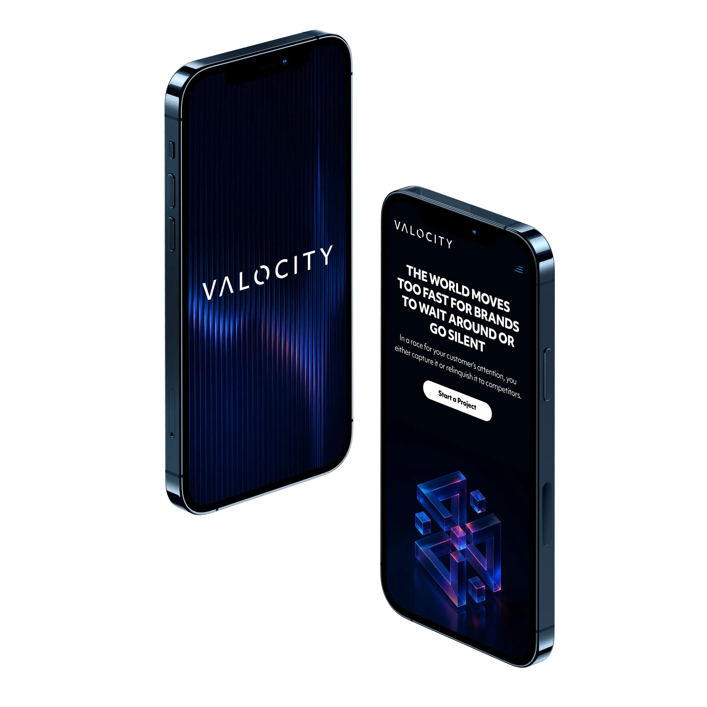 Valocity Digital desktop website showing responsive design and premium user interface
