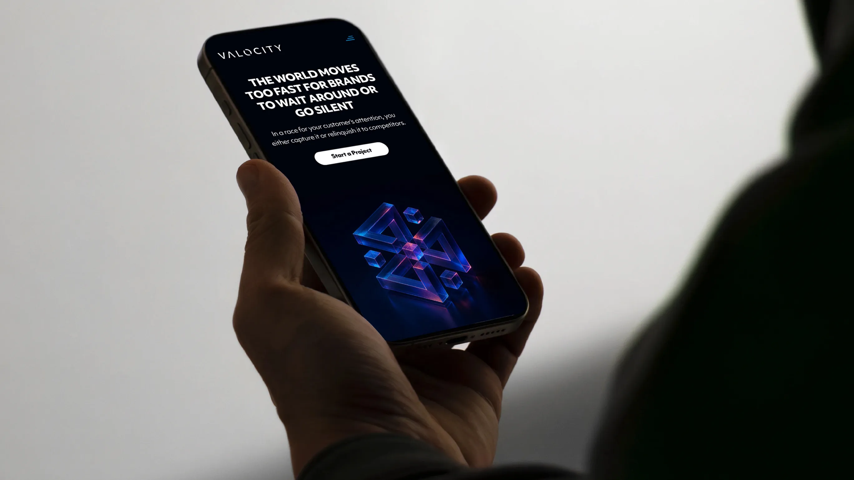 Valocity Digital desktop website showing responsive design and premium user interface